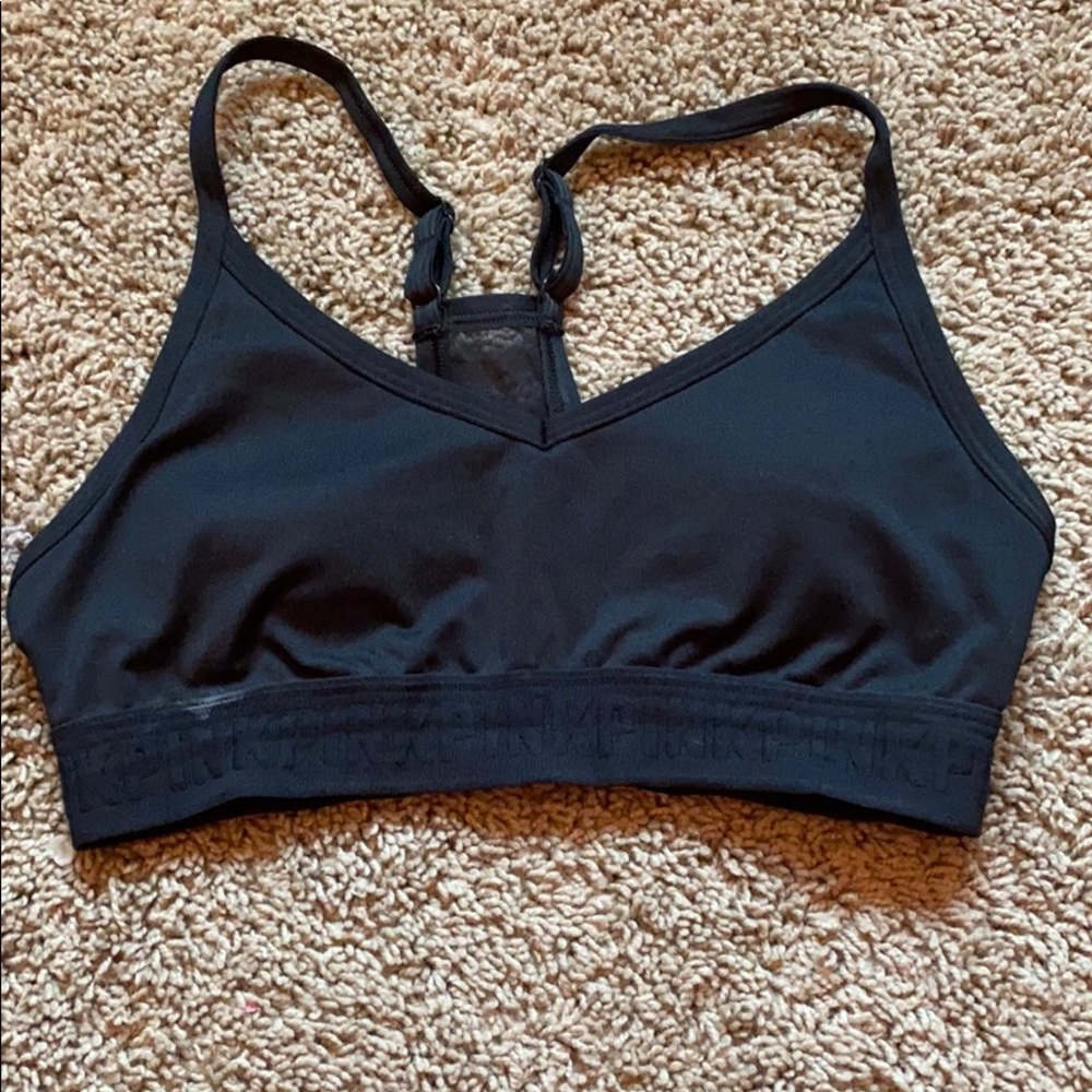 VS Pink black sports bra